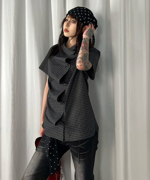 Grid Fold Blouse