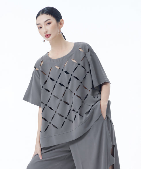 Cutout Cross Motif Top