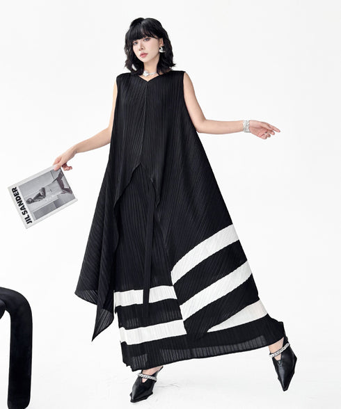 Pleated Contrast Stripe Series