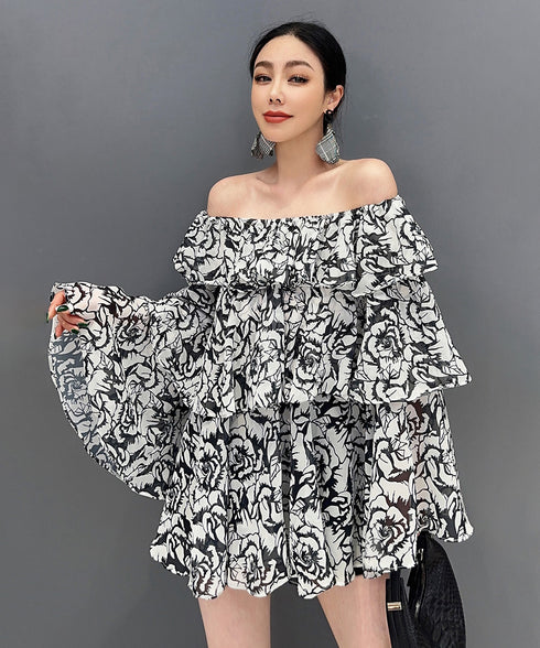 Layered Ruffle Off-Shoulder Top