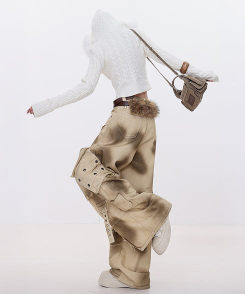 Dust Wash Multi Pocket Wide Pants