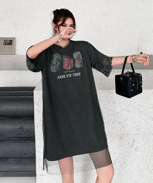 Mesh Graphic Dress
