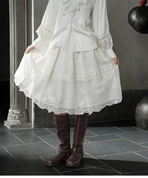 Aviary Embroidered Skirt
