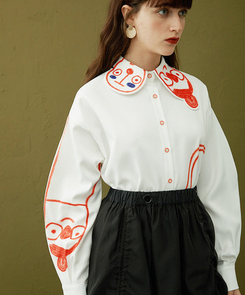 Doodle Collar Blouse