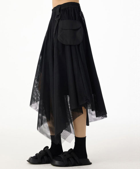 Mesh Layer Pocket Skirt