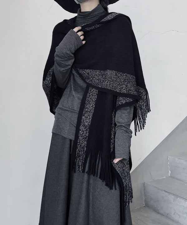 Fringe Edge Knit Cape