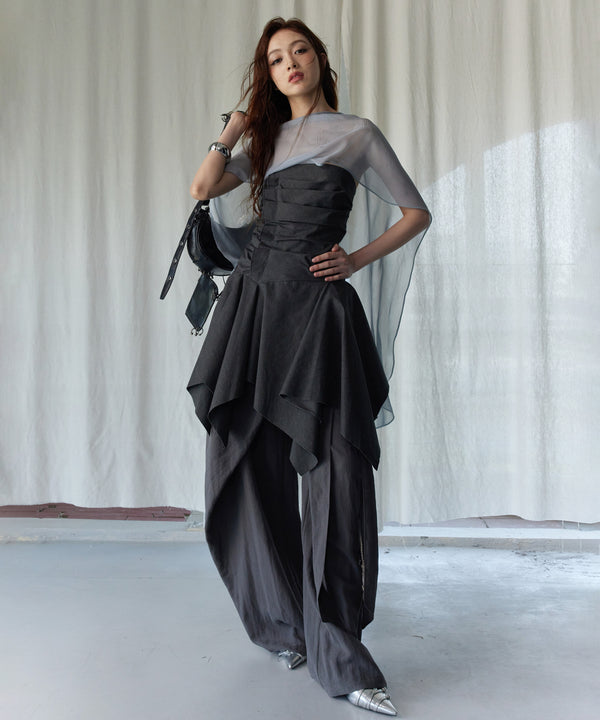 Drape Flow Corset Top & Sheer Scarf