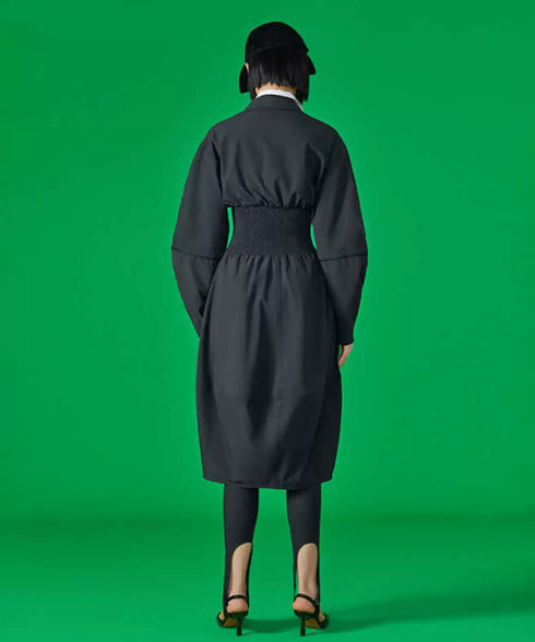 Zip High Neck Balloon Dress