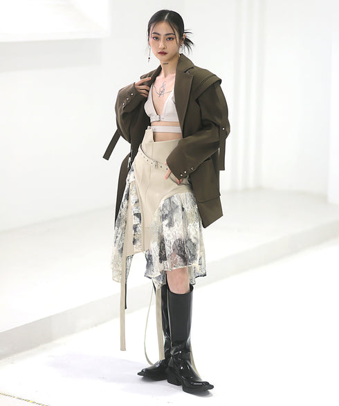 Split Layered Buckle Jacket