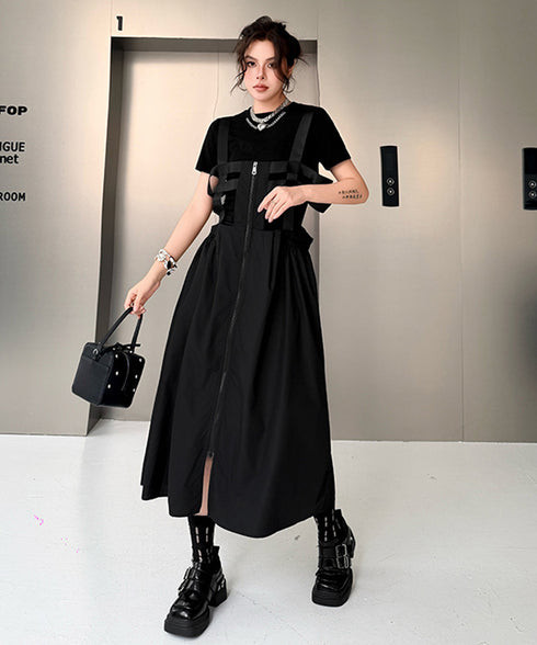 Strap Zip Volume Dress