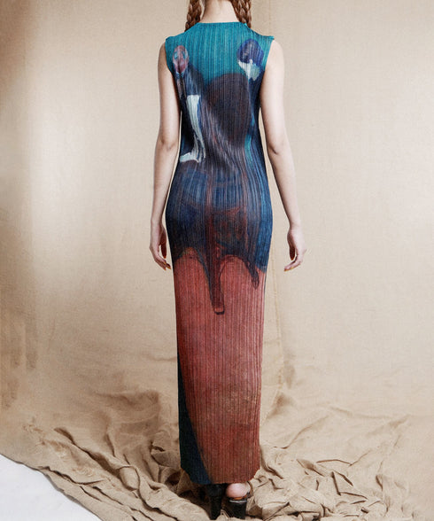 Painting Motif Sleeveless Dress