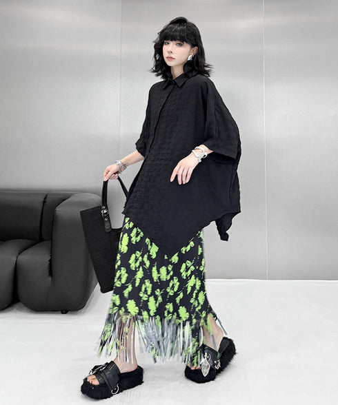 Side Button Hem Blouse