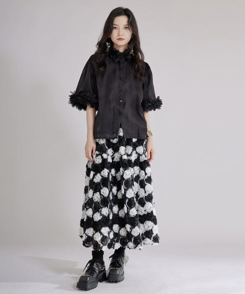 Flower Sleeve Blouse