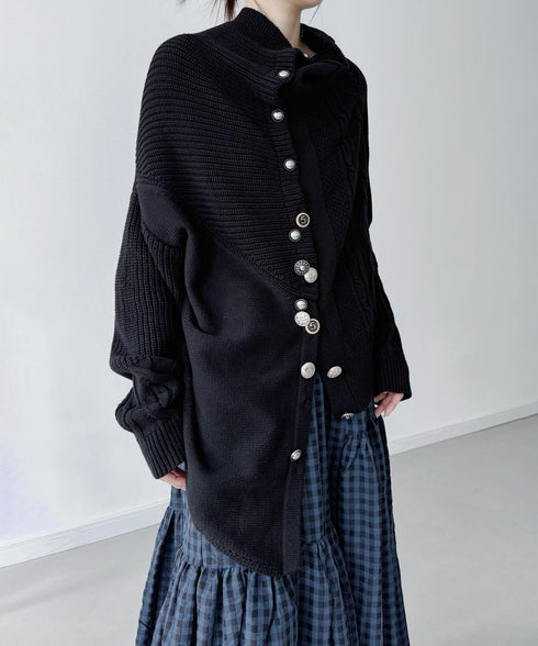 Twist Button Knit Cardigan