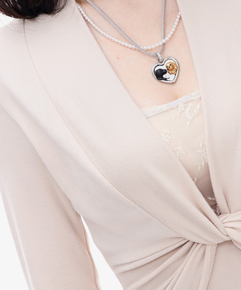 Frayed Contrast Knit Top