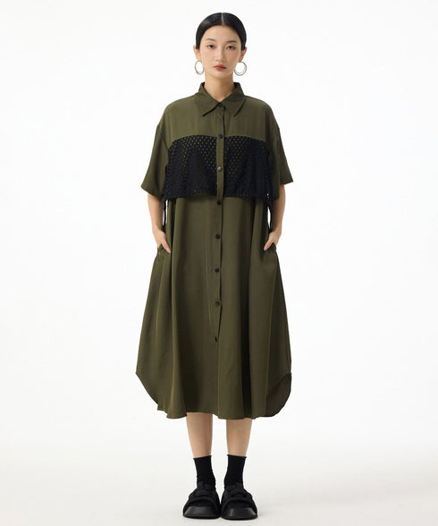 Mesh Layer Flow Dress