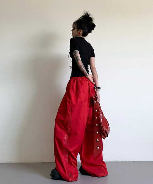 Lace Line Wide Pants