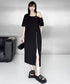 Zip Strap Drape Dress