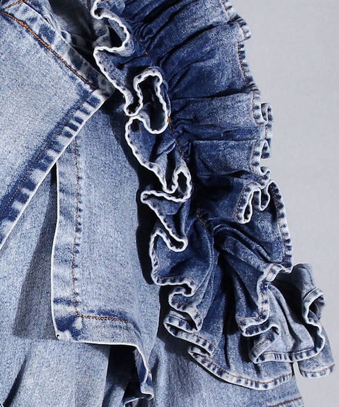 Ruelle Frill Denim Coat