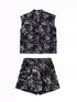 Shadow Bamboo Blouse & Shorts Co-ord