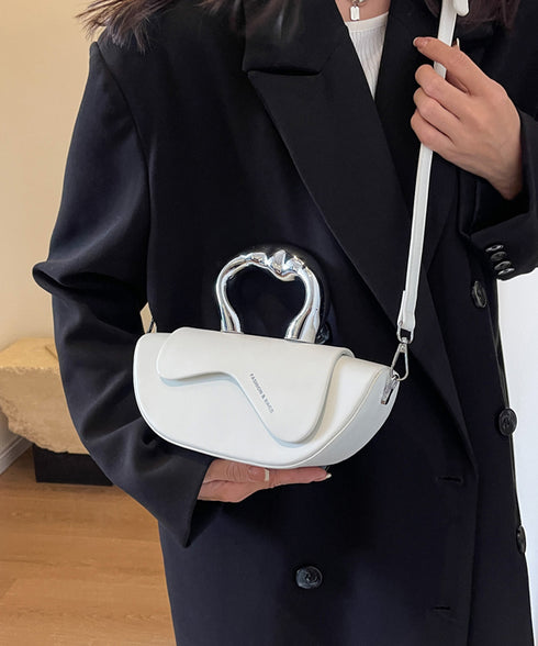 Metal Curve Handle Shell Bag