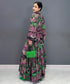 Abstract Print Tiered Long Dress