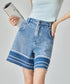 Line Hem Denim Shorts
