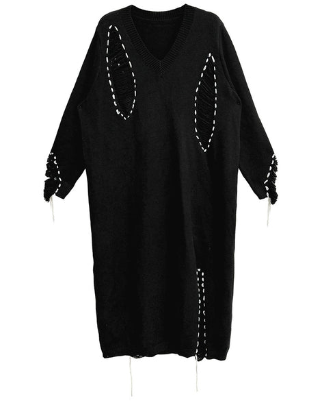 Fringe Stitch Knit Dress