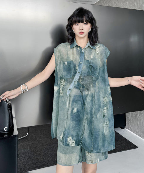 Floating Dye Shirt & Shorts Co-ord