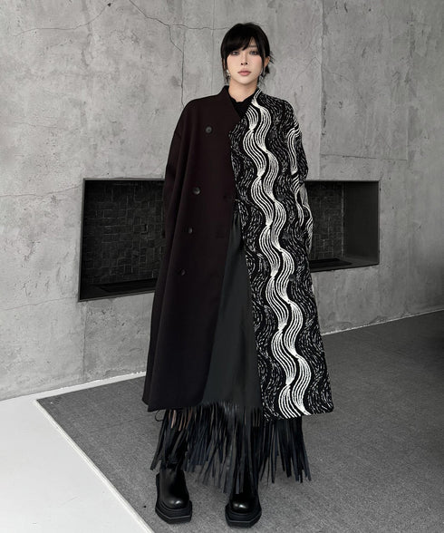 Wave Pattern Double Coat