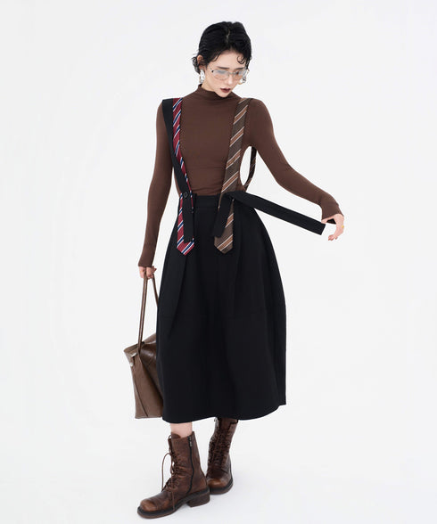 Tie Detail Apron Skirt