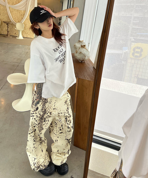 Abstract Ink Wide Pants