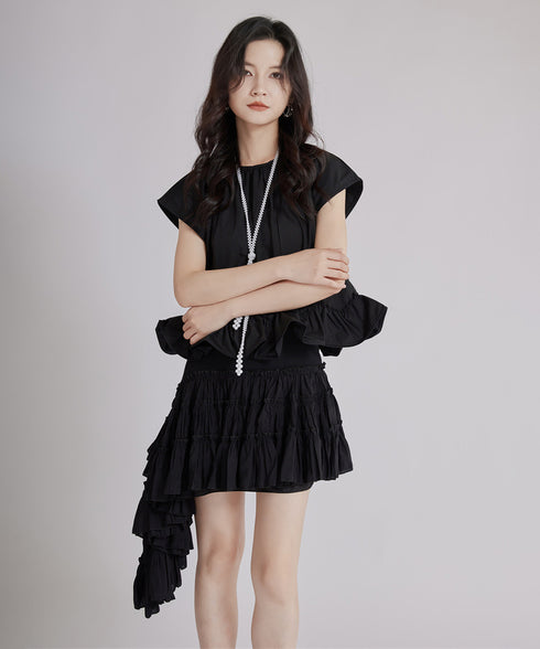 Layered Side-Flare Skirt