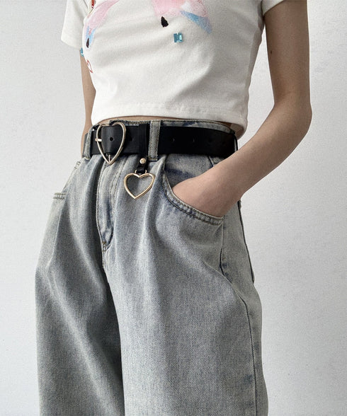 Heart Buckle Charm Belt