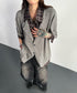 Grid Lapel Blouse