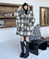 Oversized Plaid Hooded Coat