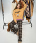Mocha Line Check Pants