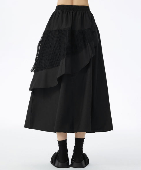 Layered Mesh Flap Skirt