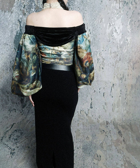 Marble Sheer Flare Dress