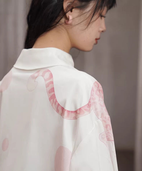 Pink Panther Graphic Collar Blouse