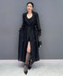 Sheer Belted Long Cardigan
