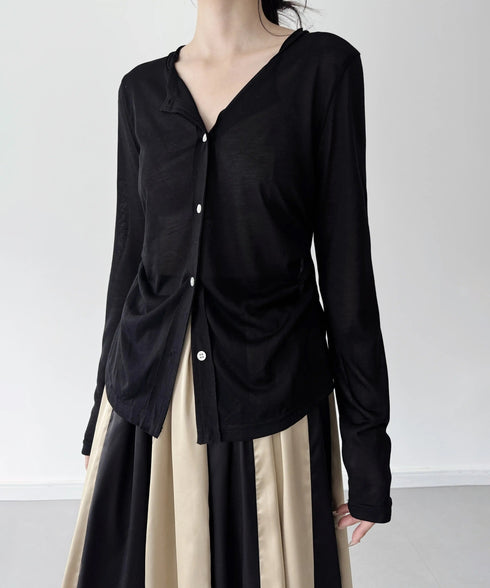 Soft Twist Button Cardigan