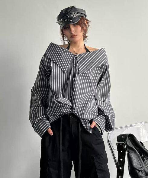 Foldover Collar Blouse