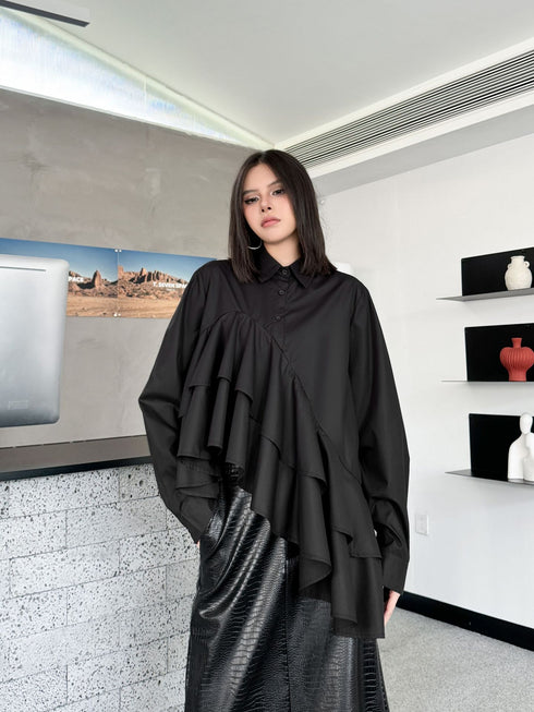 Cascade Layer Frill Blouse
