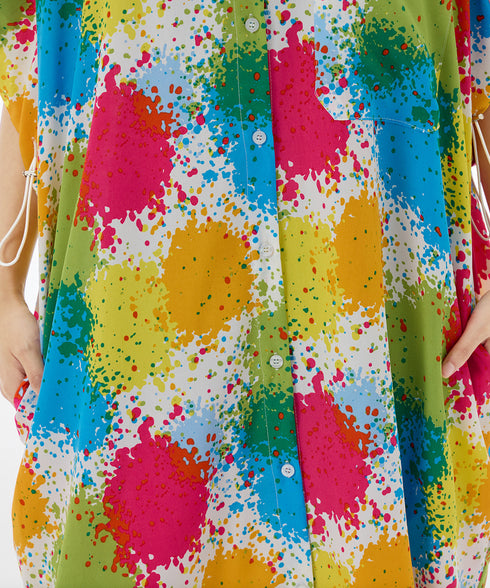 Splash Bloom Shirt Dress