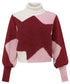 Patch Texture Mix Knit Sweater