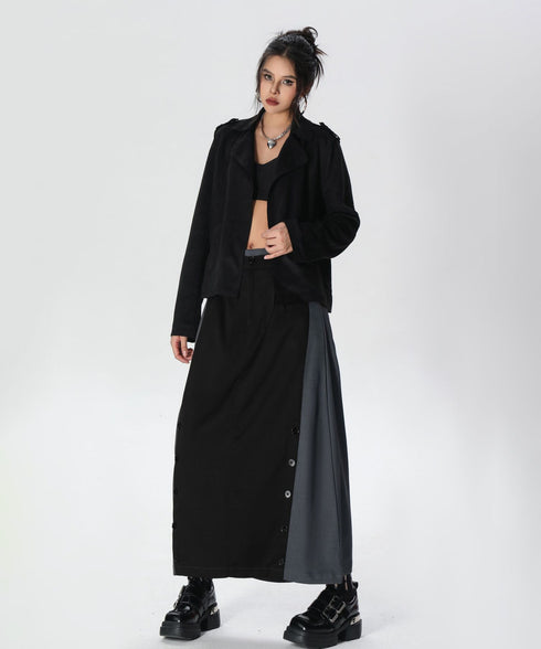 Dual Panel Buttoned Skirt