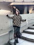 Geometric Pattern Knit Sweater