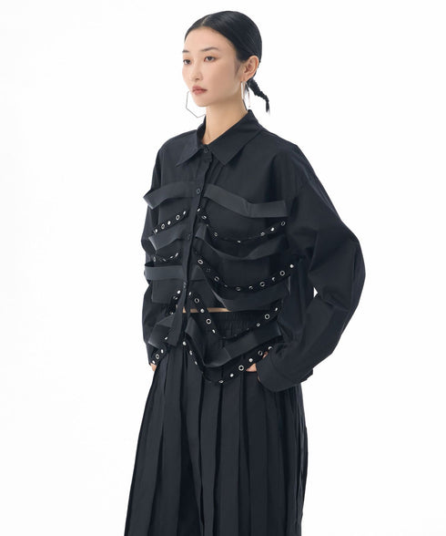 Strap Detail Structured Blouse