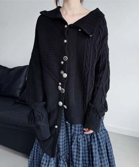 Twist Button Knit Cardigan